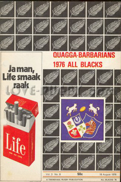 Quagga-Barbarians New Zealand 1976 memorabilia